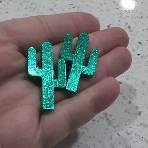 Glittery Cactus Earrings